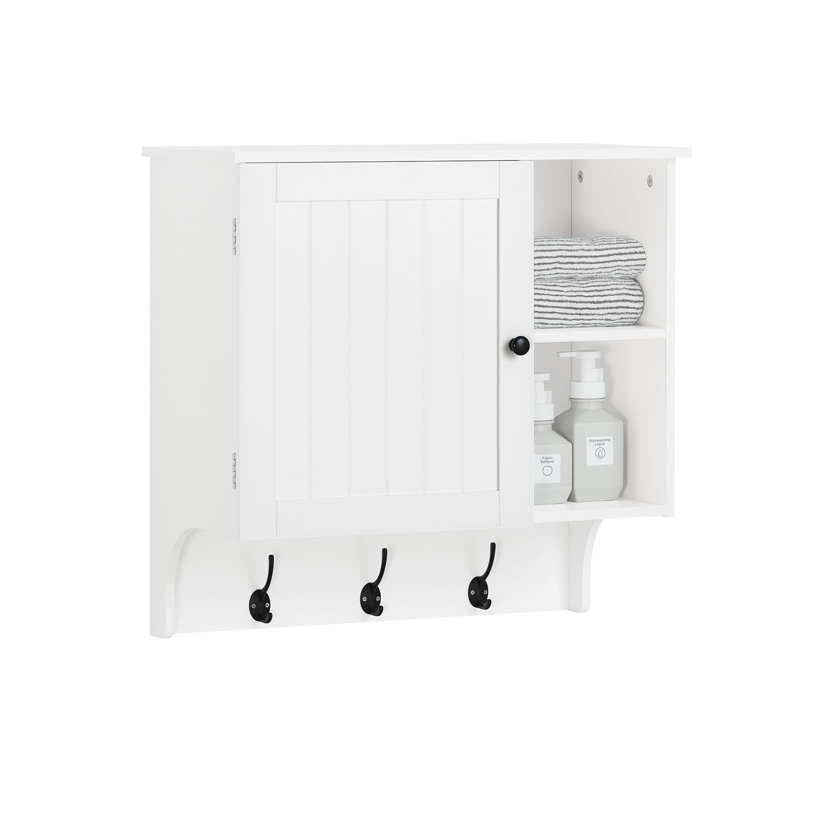 SoBuy BZR103-W Armoire Haute Murale Placard Mural Meuble Haut de Salle de Bain Meuble Suspendu Meuble Murale
