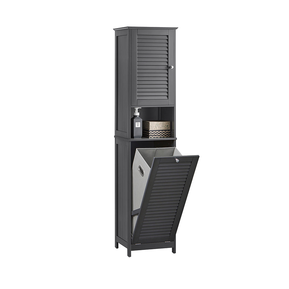 SoBuy BZR124-DG Meuble Colonne de Salle de Bain, Placard Armoire Toilette Haute