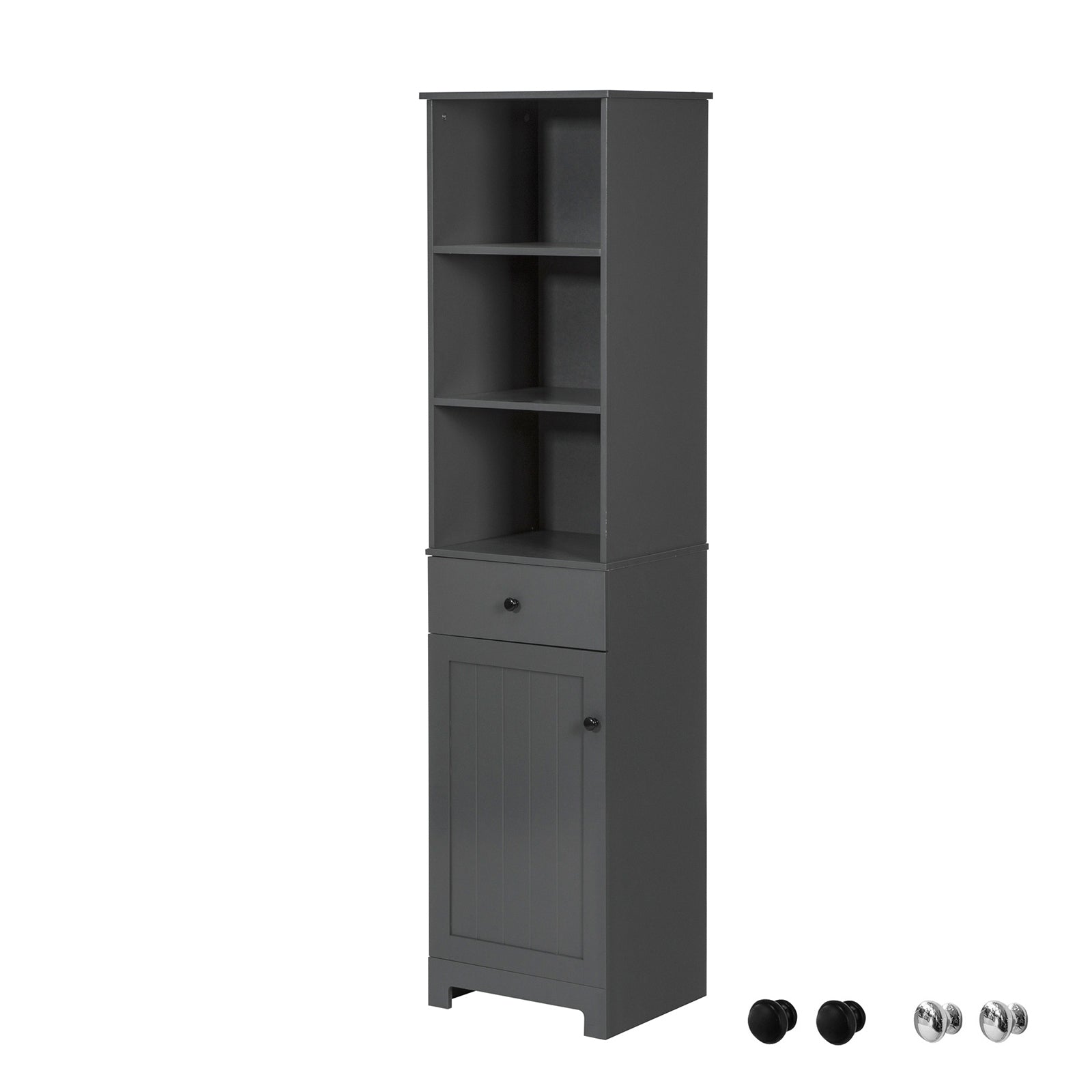 SoBuy BZR17-DG Meuble Colonne de Salle de Bain Armoire Haute Meuble Rangement
