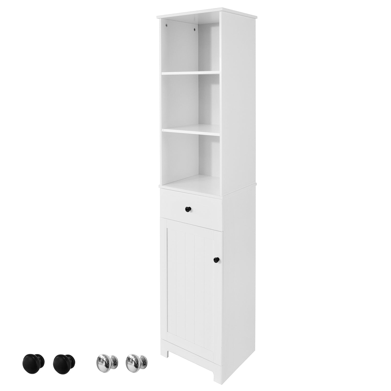 SoBuy BZR17-W Meuble Colonne de Salle de Bain Armoire Haute Meuble Rangement