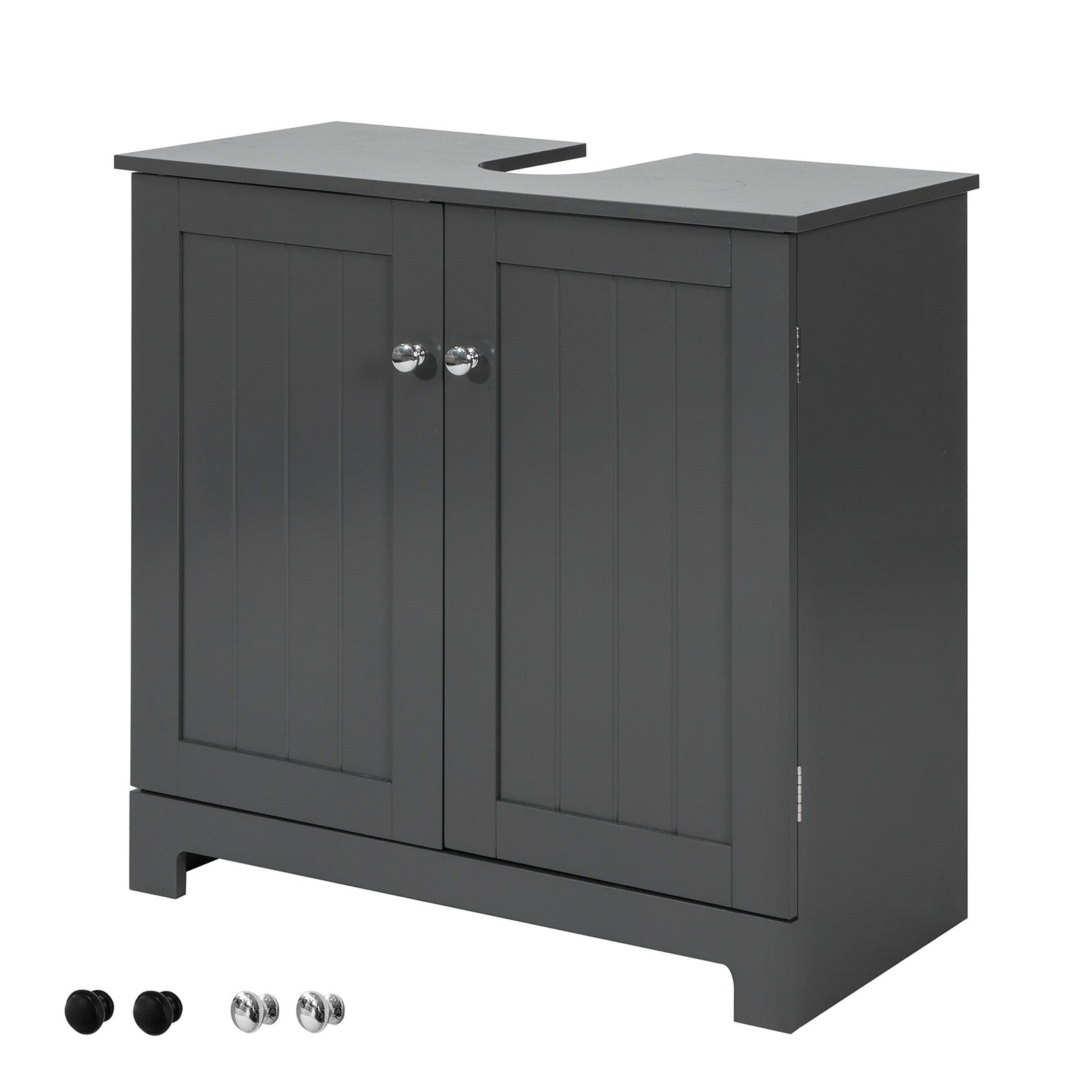 SoBuy BZR18-DG Meubly sous-Lavabo à 2 pièces et 2 ports
