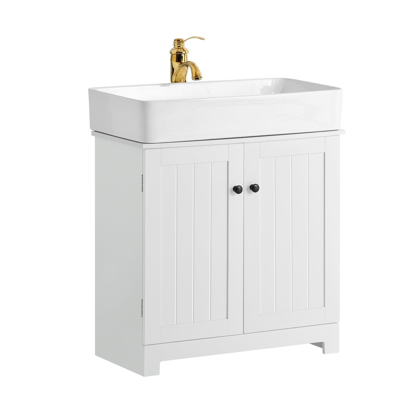 SoBuy BZR18-W Meubly sous-Lavabo à 2 étages et 2 Portes Meuble de Salle de Bain