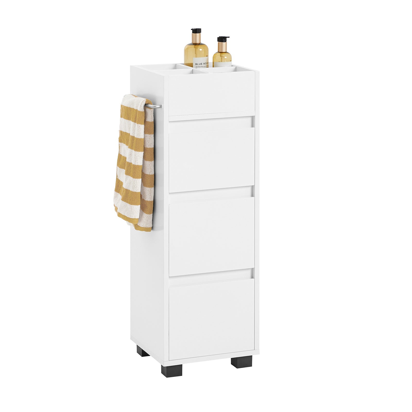 SoBuy BZR29-W Meuble Demi-Colonne Meuble Bas de Salle de Bain Armoire Commode Toilette Armoire de Salle de Bain avec 3 Tiroirs