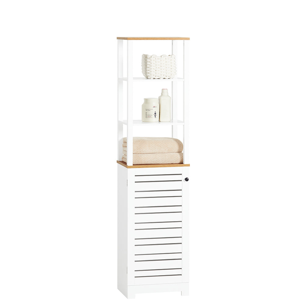 SoBuy BZR43-W Meuble Colonne de Salle de Bain Armoire Haute Meuble de Rangement