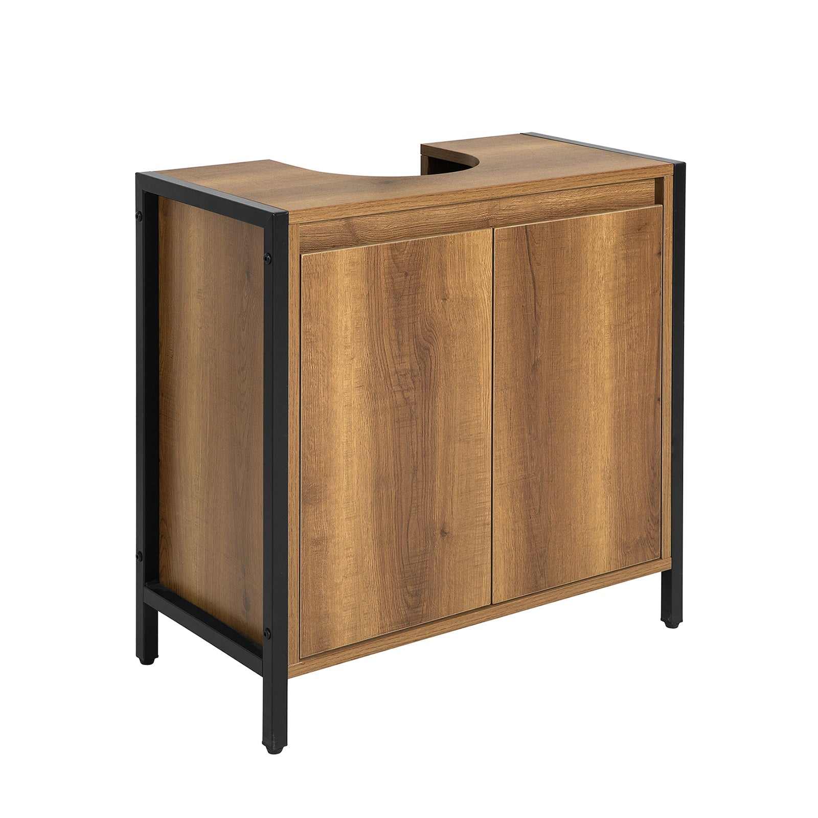 SoBuy BZR63-PF Meubly sous-Lavabo Meubly sous-Vasque à 2 propriétés et 2 Portes, Meuble sur Pied de Salle de Bain