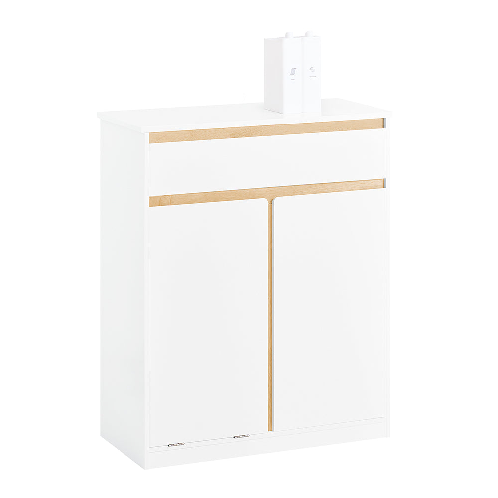 SoBuy BZR79-W Meuble Bas de Salle de Bain avec Bac à Linge Amovible Armoire à Linge Commode