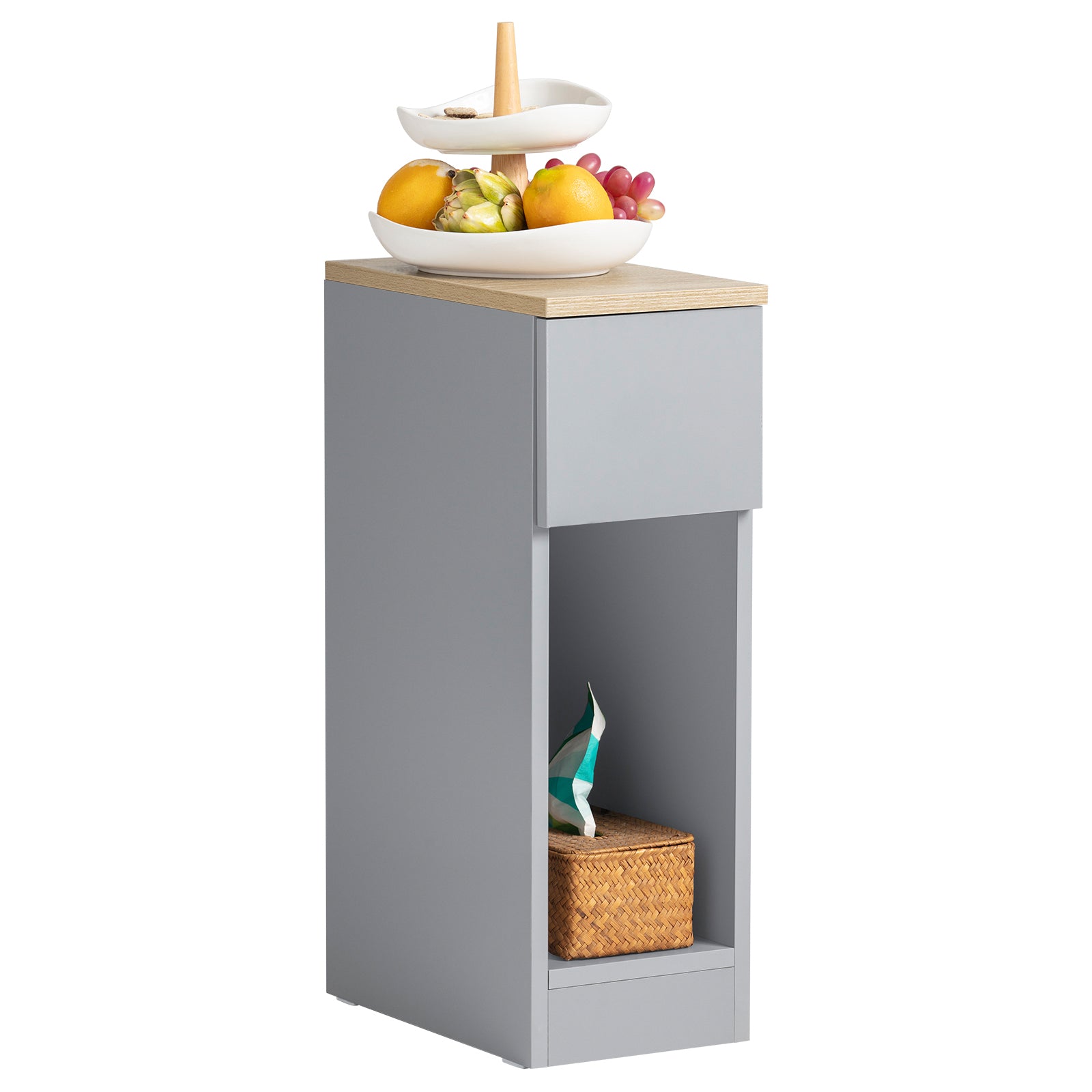 SoBuy FBT111-HG Table de Chevet Table de Nuit Bout de Canapé Table d'Appoint Table Basse avec Tiroir 