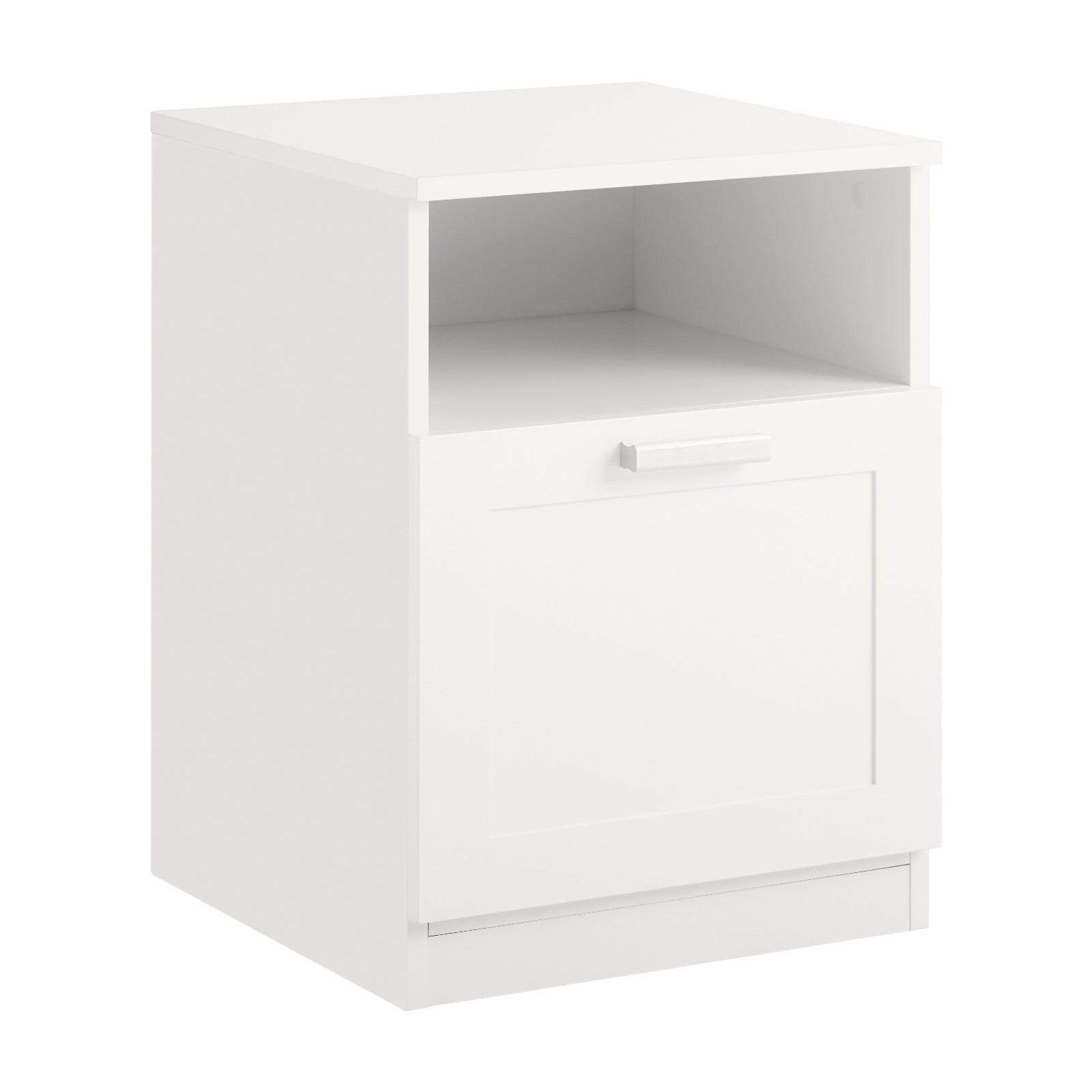 SoBuy FBT112-W Table de Chevet, Table de Nuit, Bout de Canapé, Table d'Appoint avec 1 Compartiment Ouvert et 1 Tiroir