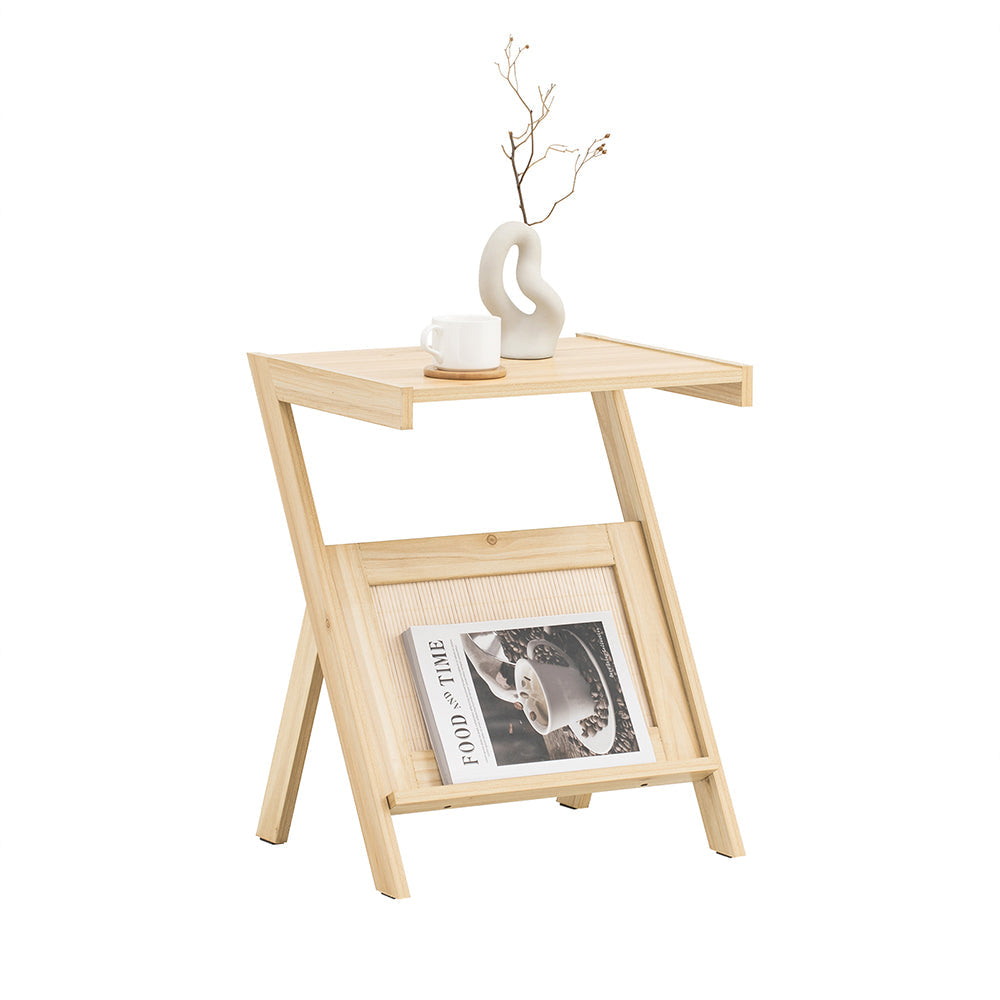 SoBuy FBT122-N Table d'appoint avec Porte-Revues Bout de Canapé Table de Chevet Petite Porte Journaux Table d'appoint