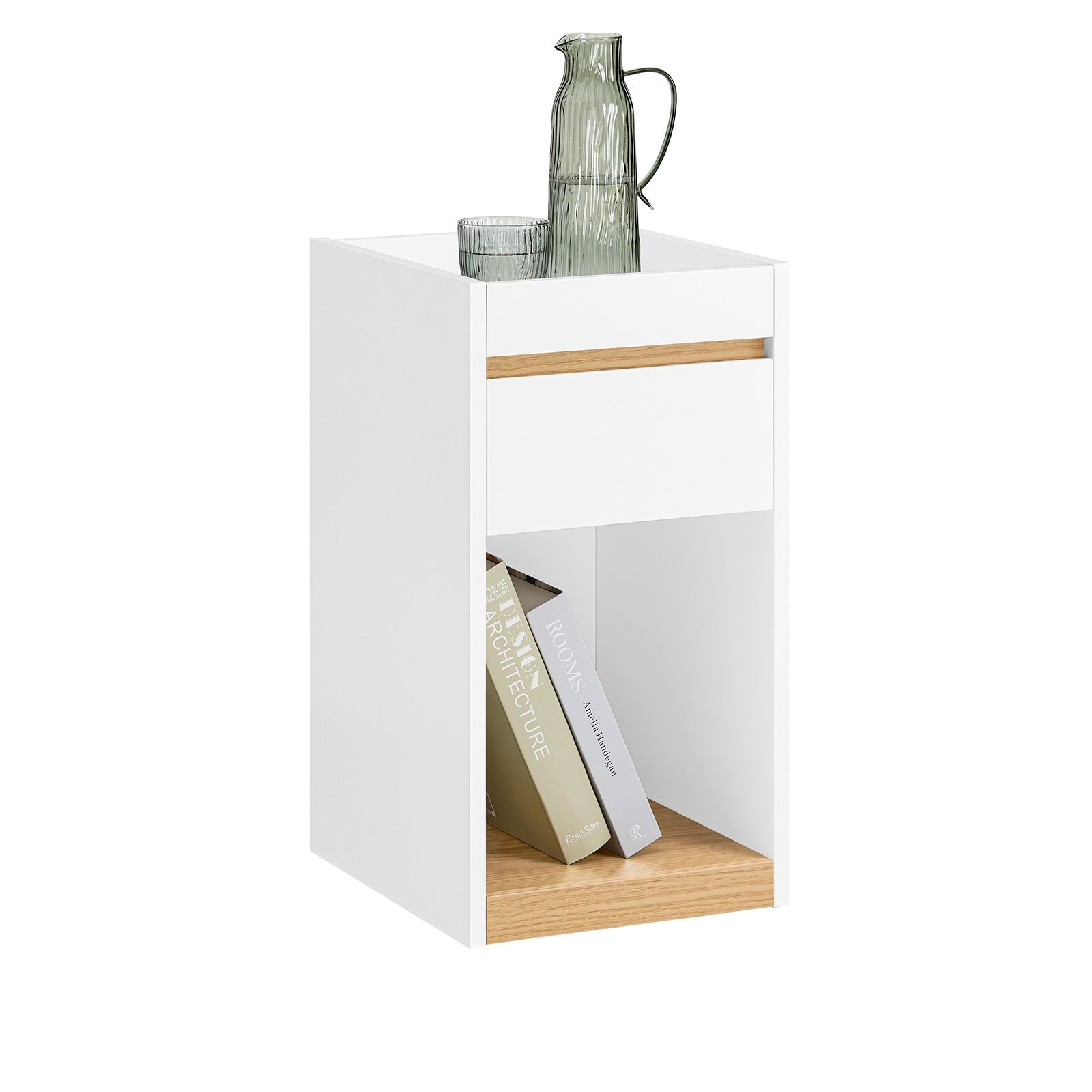 SoBuy FBT137-W Table de Chevet avec tiroir Table de Nuit Bout de canapé Table d'appoint Table Telephone Table de Café