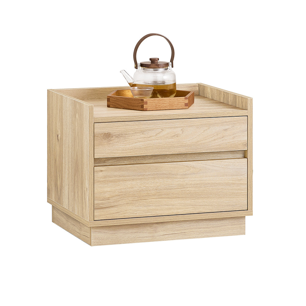 SoBuy FBT153-N Table de Chevet Bout de Canapé Table Nuit Table d'Appoint Table Basse avec 2 Tiroirs