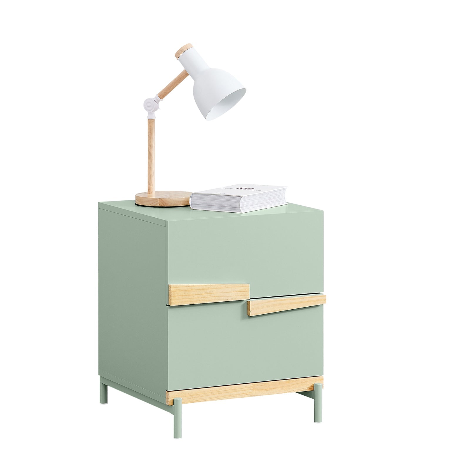 SoBuy FBT164-GR Table de Chevette avec 2 dalles Table d'appoint pour Chambre et Salon Vert 40x44x49cm 