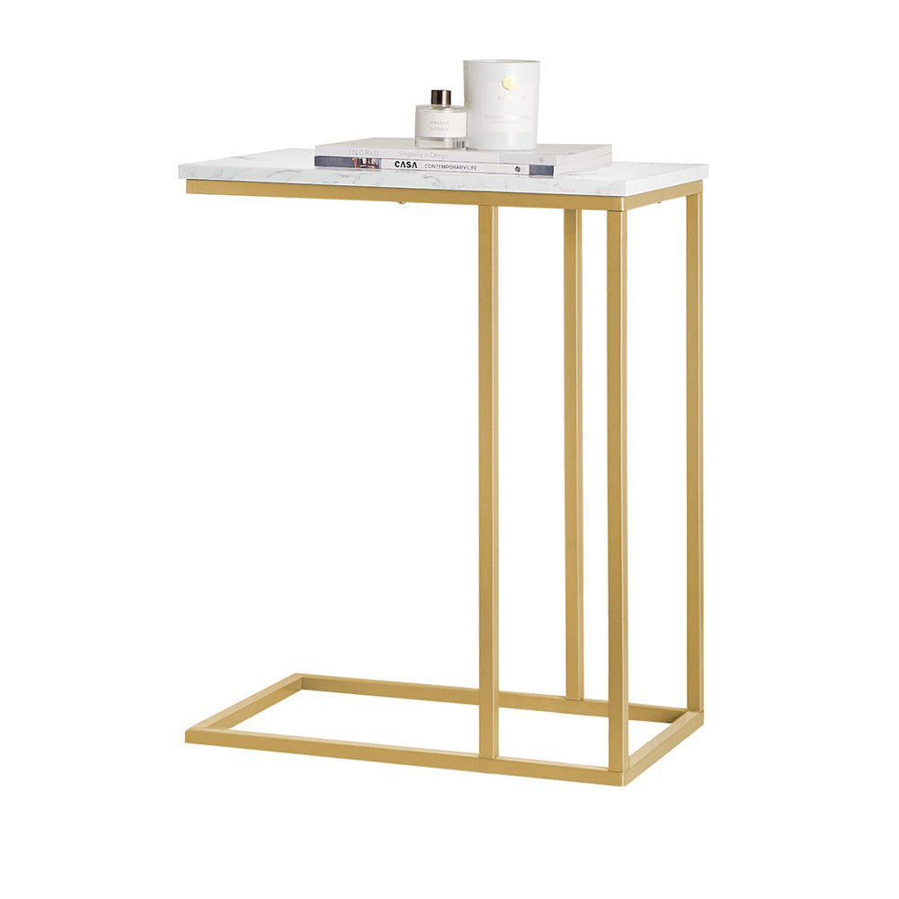 SoBuy FBT87-G Table d'Appoint Moderne Canapé à Café Table de Chevet Effet Marbre