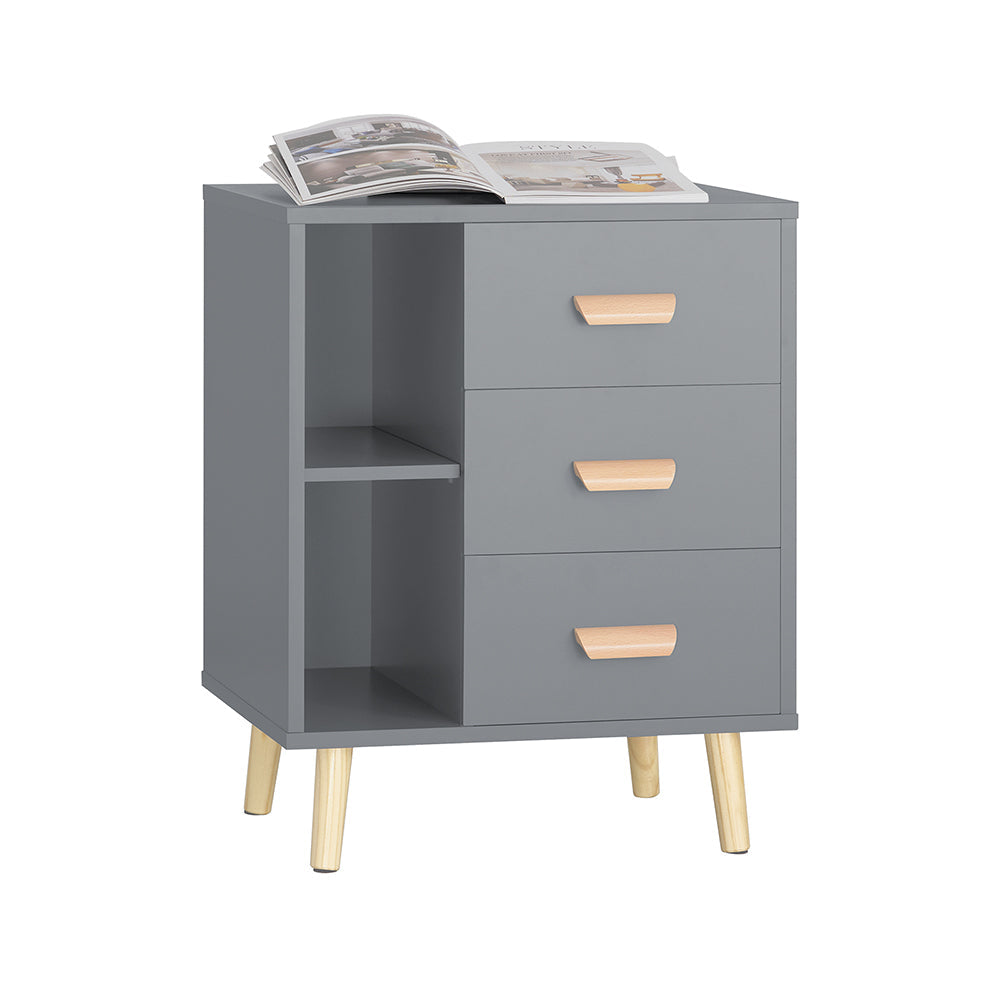 SoBuy FBT95-HG Table d'Appoint Boutique Canapé Table Chevet Table Nuit Avec 3 Pneus et 2 Étagères de Rangement 