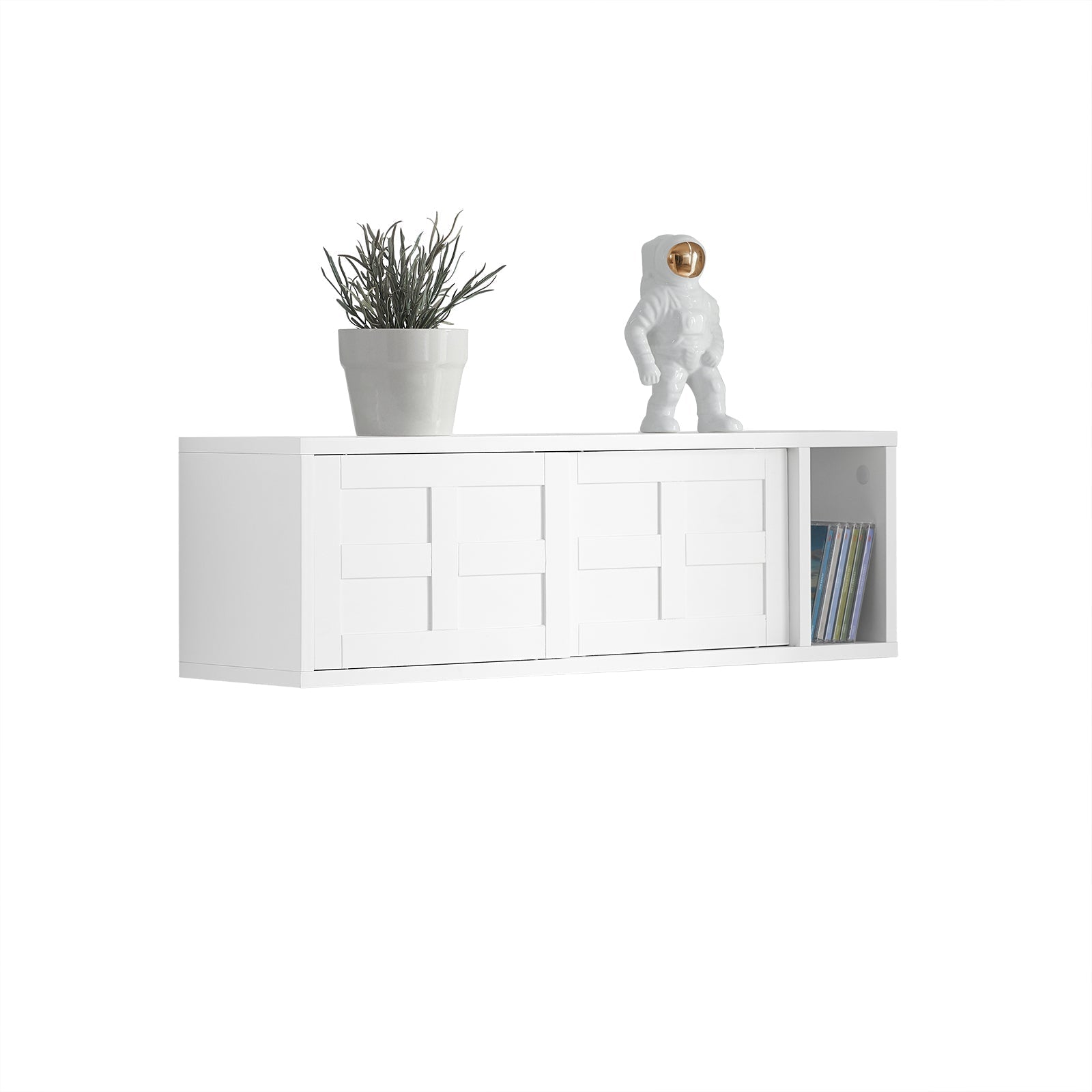 SoBuy FHK18-W Porte-manteau Étagère Murale Meuble d'Entrée Patères Étagère Suspendue Vestiaire