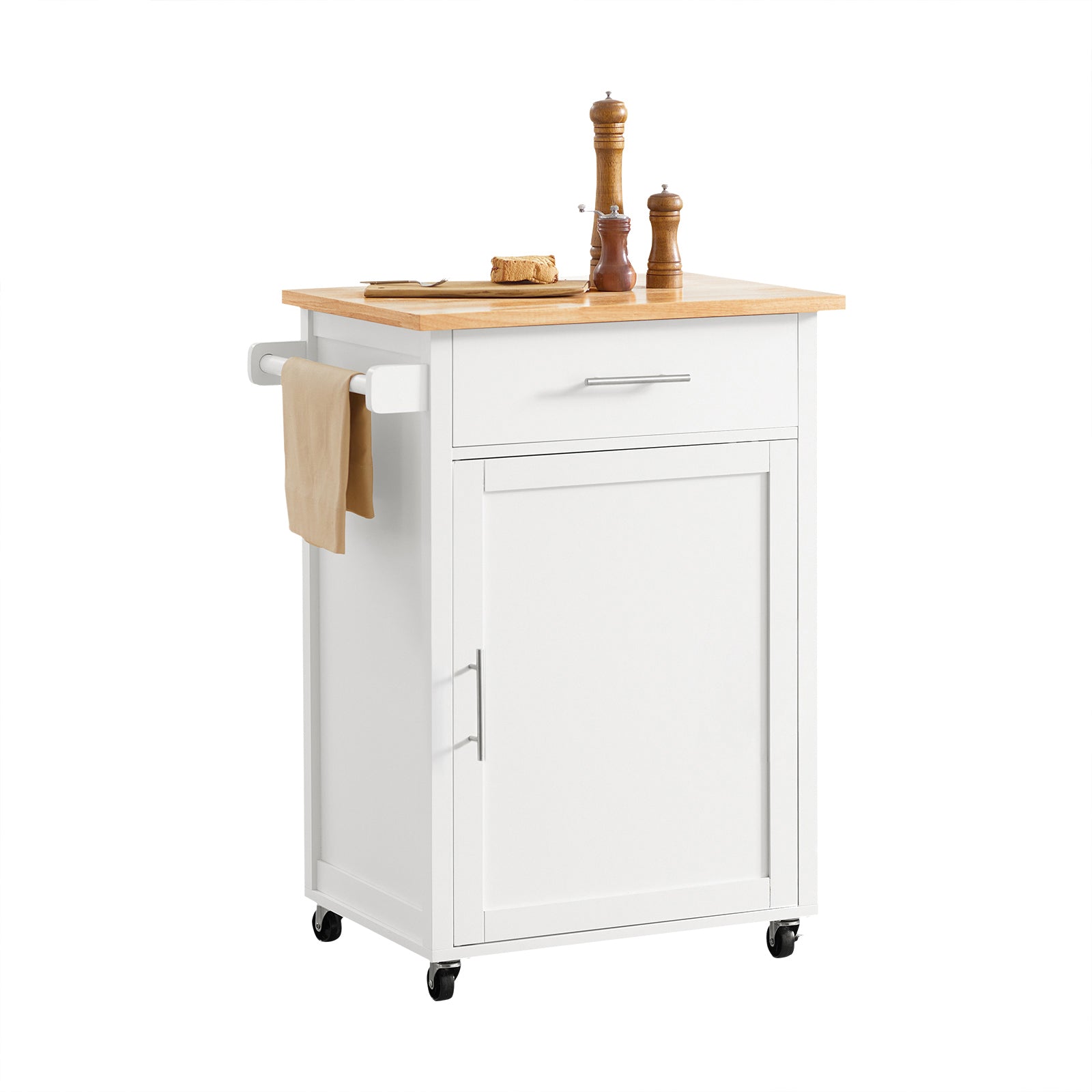 SoBuy FKW102-WN Dessert de cuisine avec plan de travail, dessert avec porte et tiroir, blanc naturel 