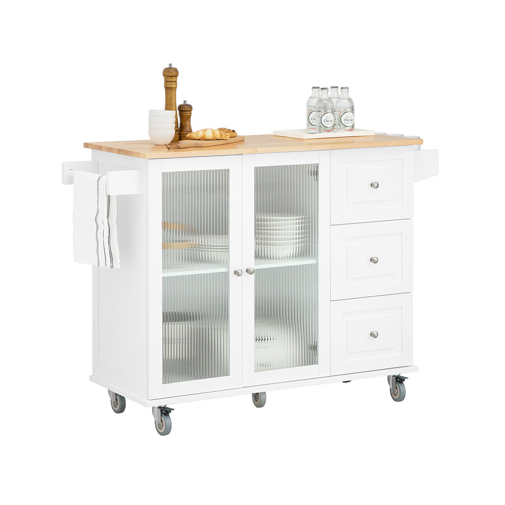 SoBuy FKW120-WN Dessert de Cuisine et Roulettes Cuisine Chariot Service Buffet Placard Armoire Cuisine