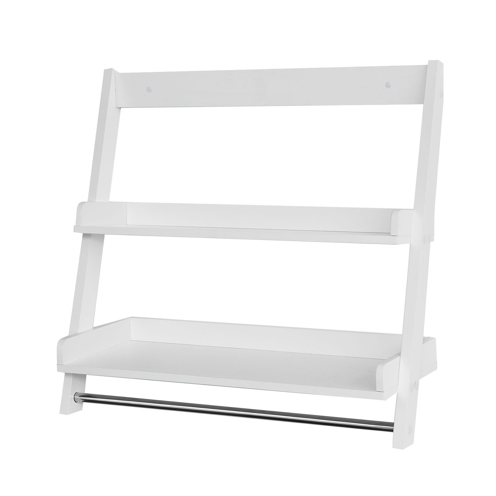 SoBuy FRG117-W Etagère murale Porte-serviettes salle de bain toilettes avec 2 tablettes
