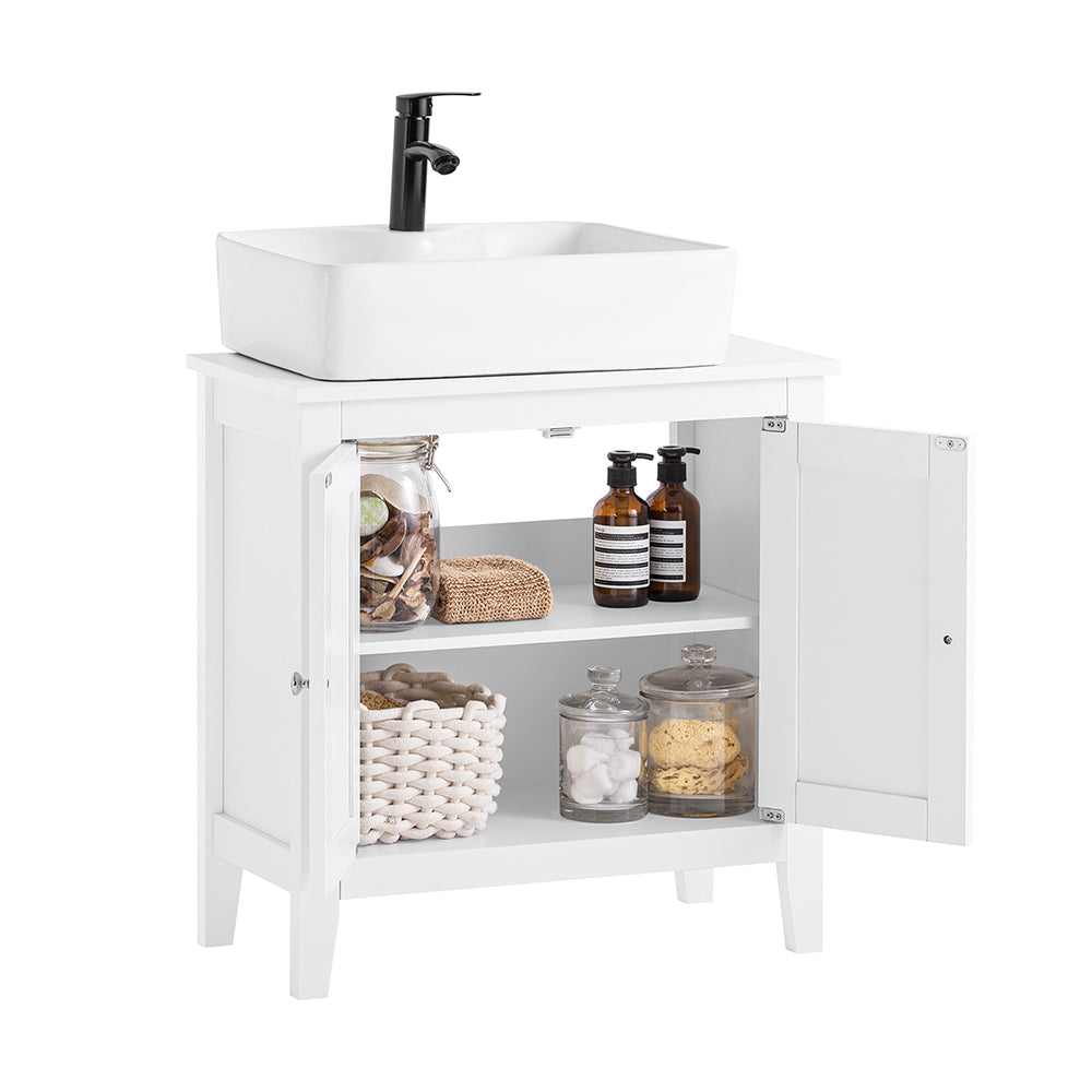 SoBuy FRG202-W Meuble Sous-Lavabo Dessous de lavabo ou Evier Meuble de Salle de Bain