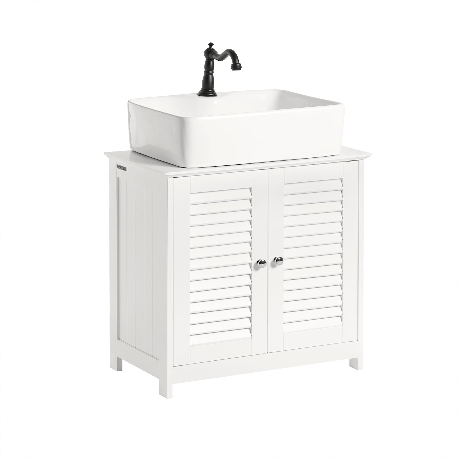 SoBuy FRG237-W Meuble Sous-Lavabo Meuble de Salle de Bain Vasque, 2 ports et 2 chambres