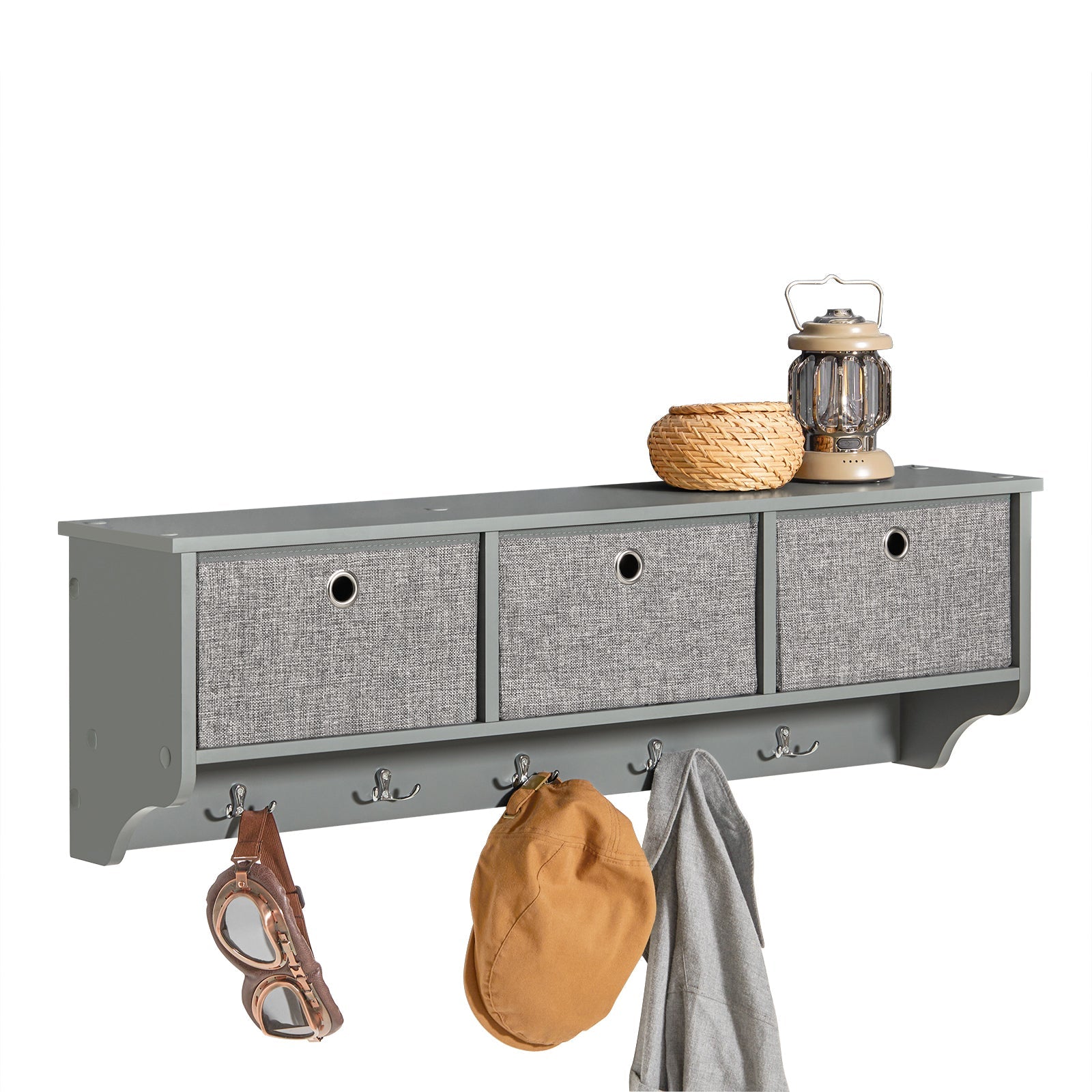 SoBuy FRG282-HG Portemanteau Mural Étagère 3 Tiroirs Menu d'entrée Penderie murale