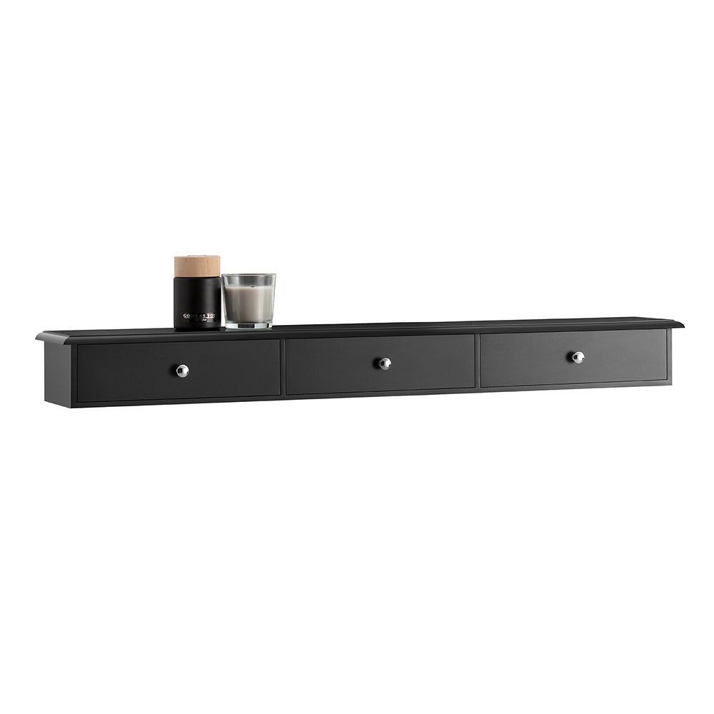 SoBuy FRG43-L-SCH Étagère Murale 3 Tiroirs Armoire à Clés Porte-clés Meuble d'Entrée de Rangement