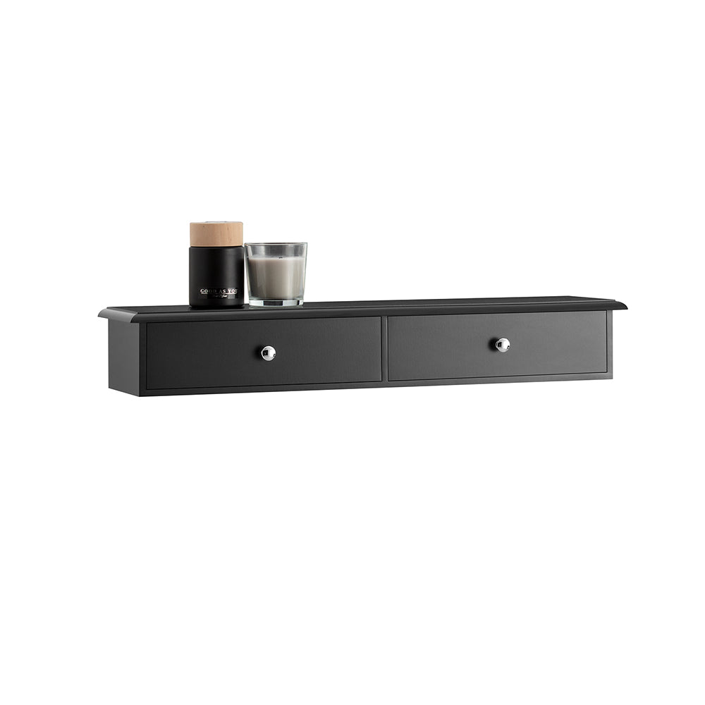 SoBuy FRG43-SCH Meuble d'entrée de rangement, Etagère murale 2 tiroirs