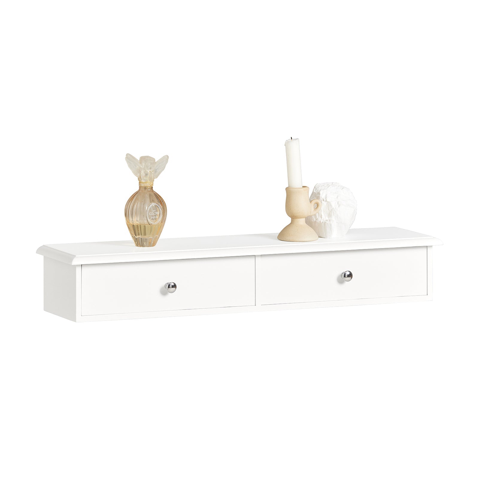 SoBuy FRG43-W Meubly d'entrée de rangement, étagère murale 2 tiroirs