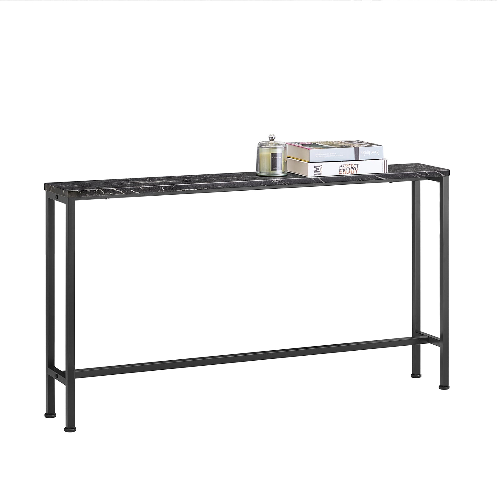 SoBuy FSB19-SCH Table console, Table d'appoint, Bout de canapé, Table d'entrée pour Salon, Chambre, Cadre et 4 Pieds en Fer