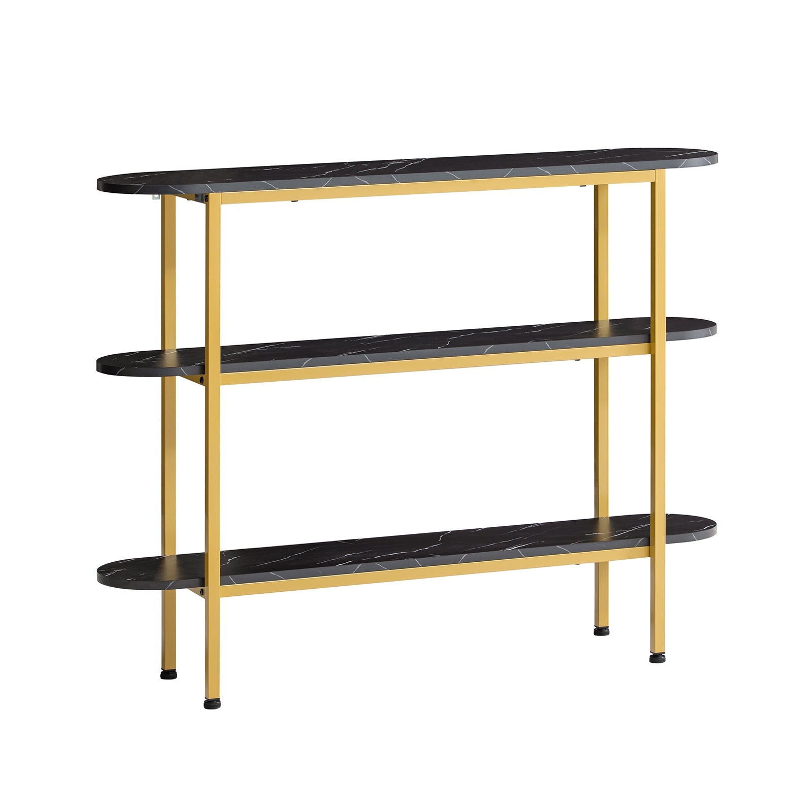 SoBuy FSB66-SCH Table Console Table d'Appoint Table d'Entrée Bout de Canapé à 3 Niveaux Effet Marbre Cadre en Métal 
