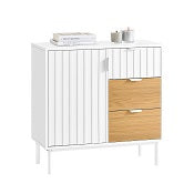 SoBuy FSB91-WN Meuble Chaussures, Commode, Buffet Multifonctionnel pour Entrée avec 3 Tiroirs et 1 Porte