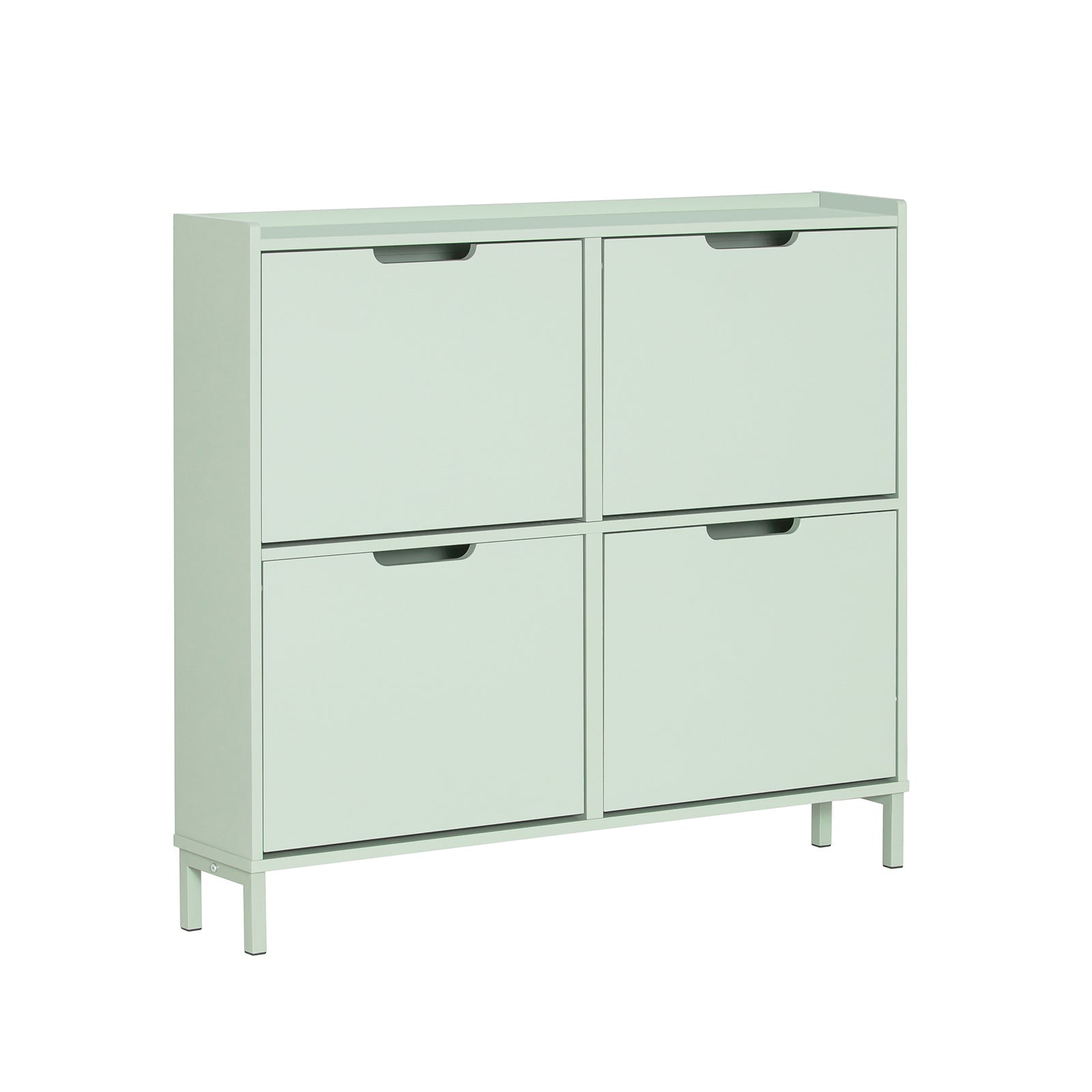 SoBuy FSR100-GR Meuble Chaussure 4 Abattants Meuble à Chaussures d'Entree Armoire à Chaussures Rangement Chaussures Compact Range Chaussures Étroit pour Petite Entrée ou Couloir L100xP19xH91cm Vert 