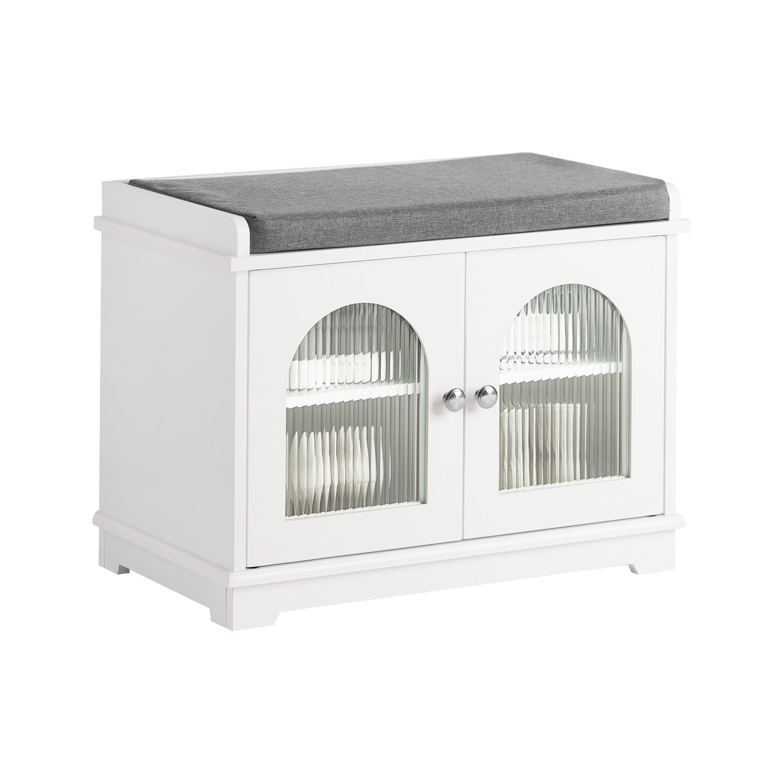 SoBuy FSR121-W Banc à Chaussures, Meuble d'Entrée, Meuble à Chaussures, Banquette Confortable 
