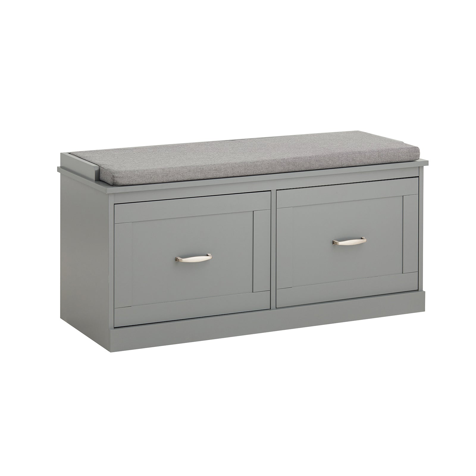 SoBuy FSR131-HG Banc de Rangement, Banc à Chaussures, Meuble à Chaussures, Meuble Bas Entrée avec Coussin Rembourré