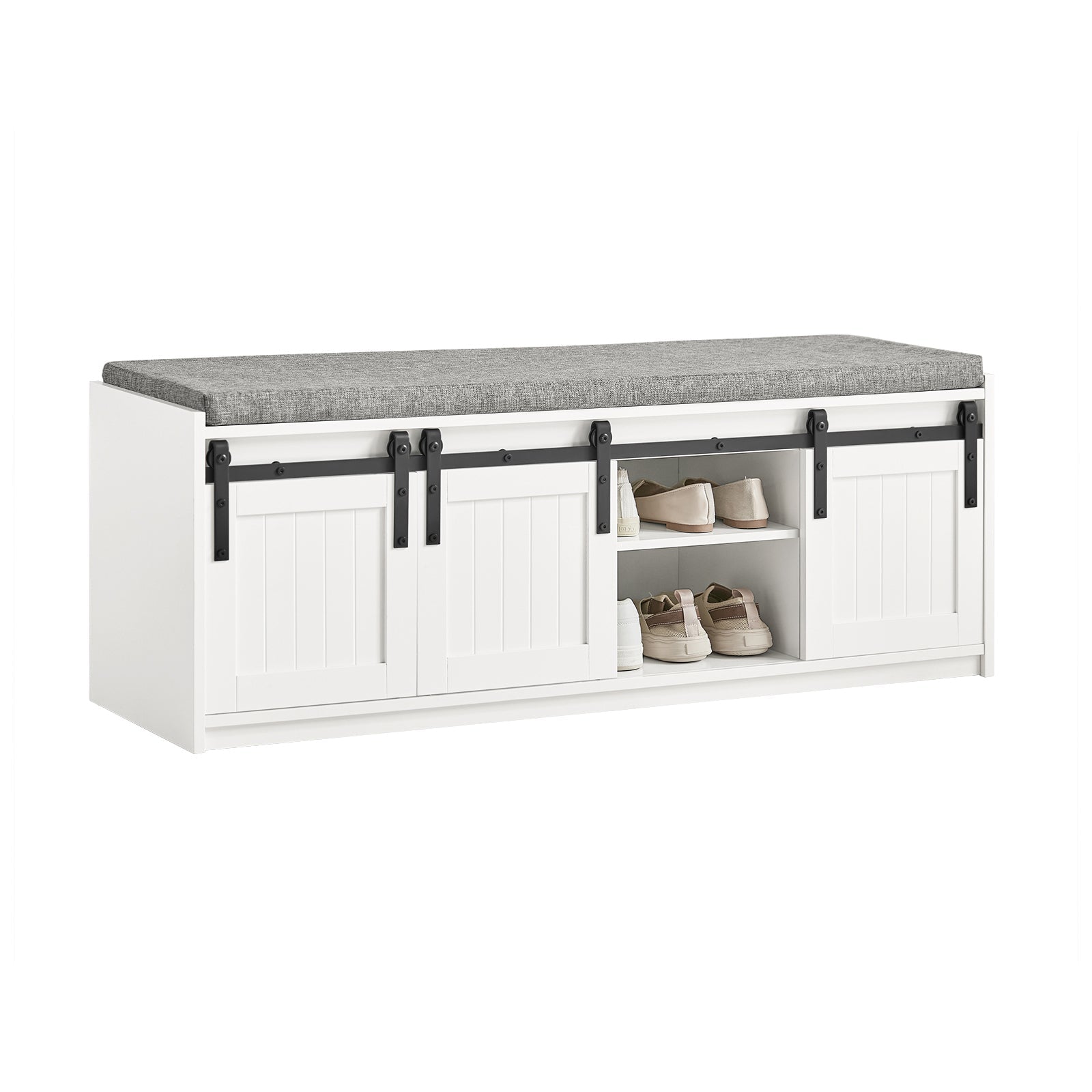 SoBuy FSR133-W Banc à chaussures, Meuble à Chaussures, Porte de Grange Coulissante