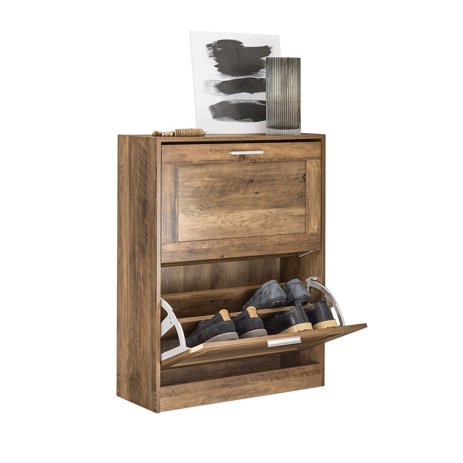 SoBuy FSR137-F Meuble à Chaussures Armoire à Chaussures Commode à Chaussures avec 2 Abattants
