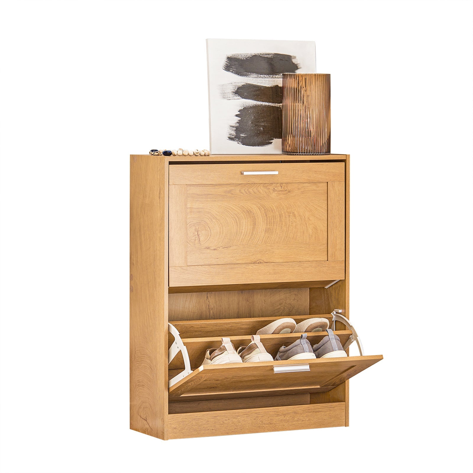 SoBuy FSR137-N Meuble à Chaussures Armoire à Chaussures Commode à Chaussures 2 Abattants