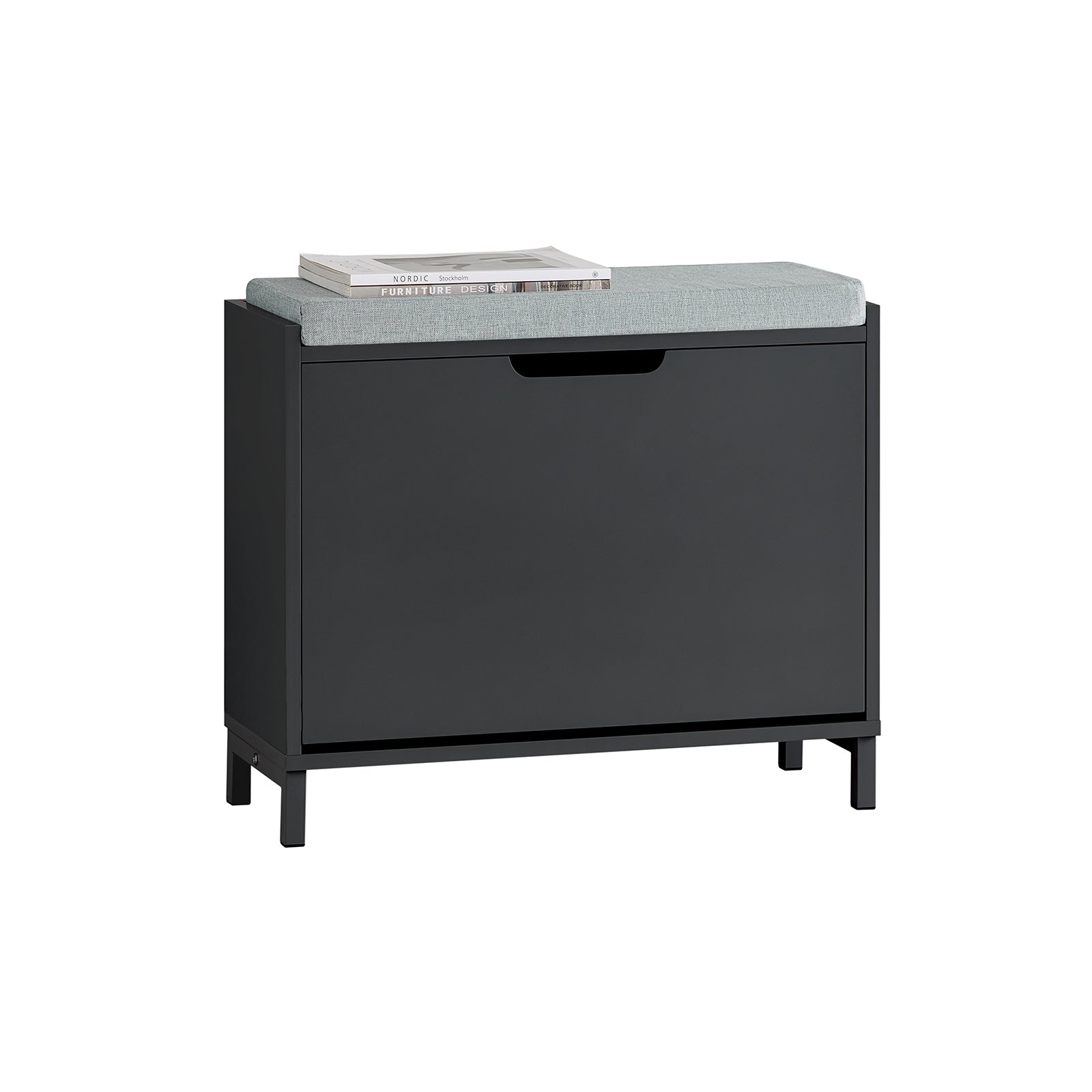 SoBuy FSR151-K-SCH Banc à Chaussures Avec 1 Abattants et 1 Cousin