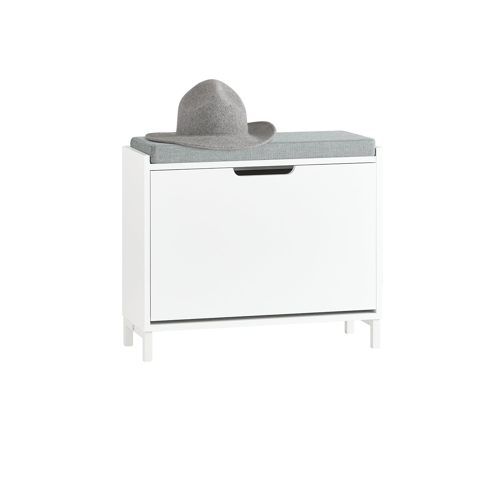 SoBuy FSR151-KW Banc Chaussures, Armoire à Chaussures, Meuble d'entrée, Coffre Avec 1 Abattants et 1 Coussin, L60xP24xH52 cm