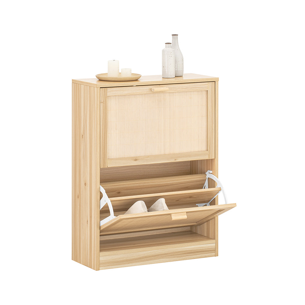 SoBuy FSR160-N Armoire à Chaussures 2 Abattants, Commode à Chaussures, Étagère à Chaussures à Chaussures