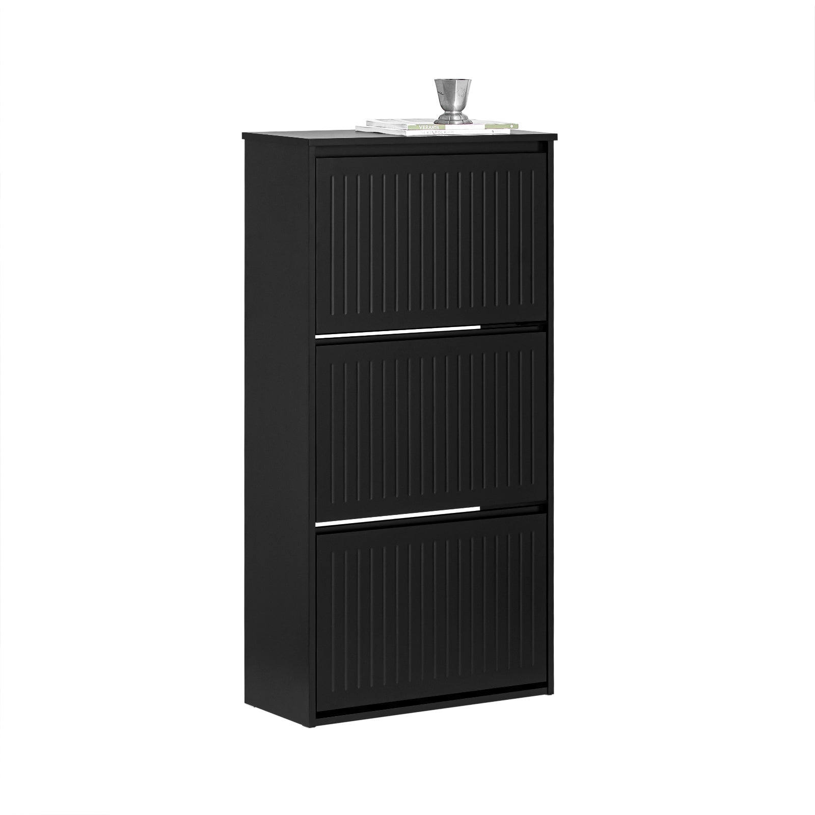 SoBuy FSR165-H-SCH Armoire à chaussures 3 abattants