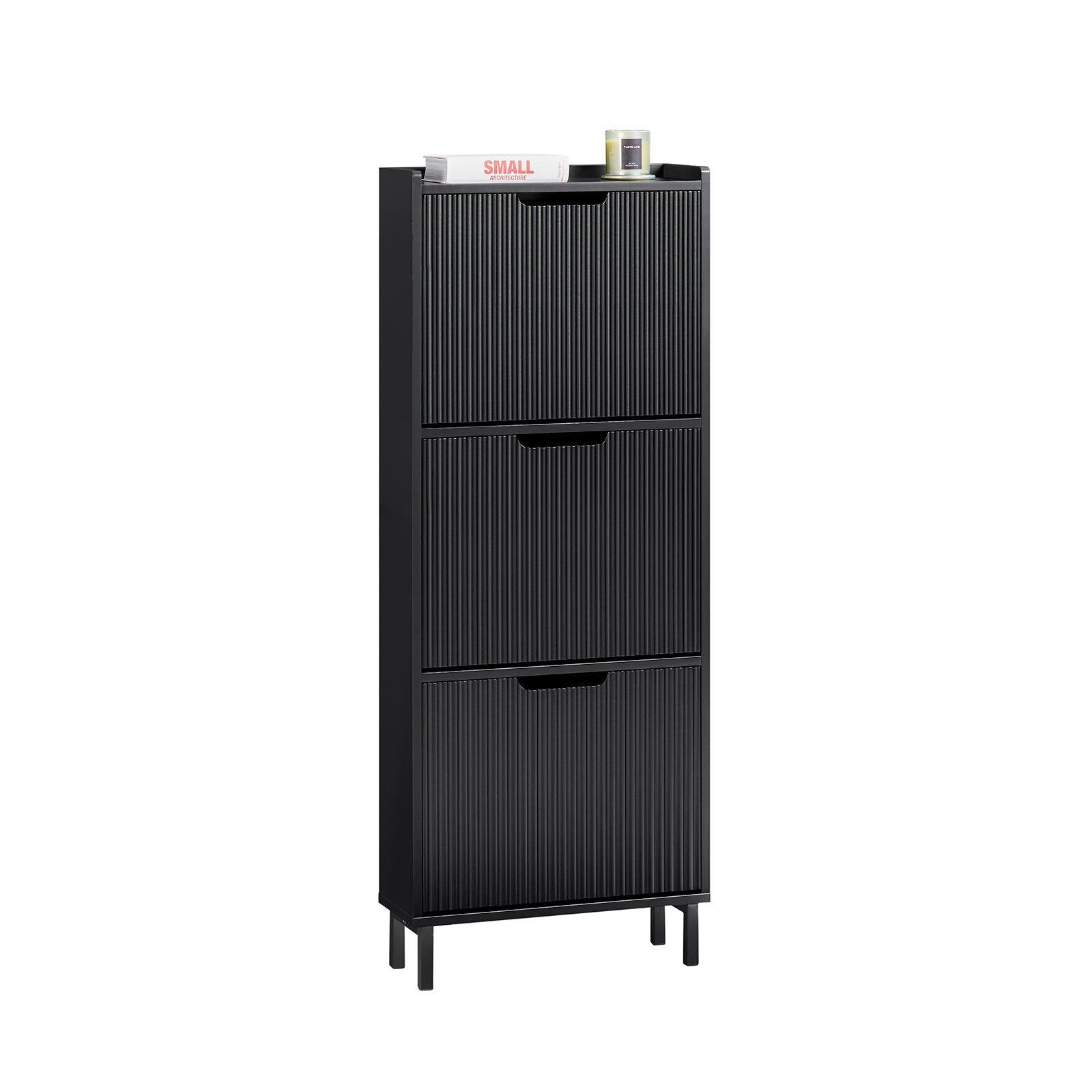 SoBuy FSR177-H-SCH Armoire à Chaussures 3 Abattantes