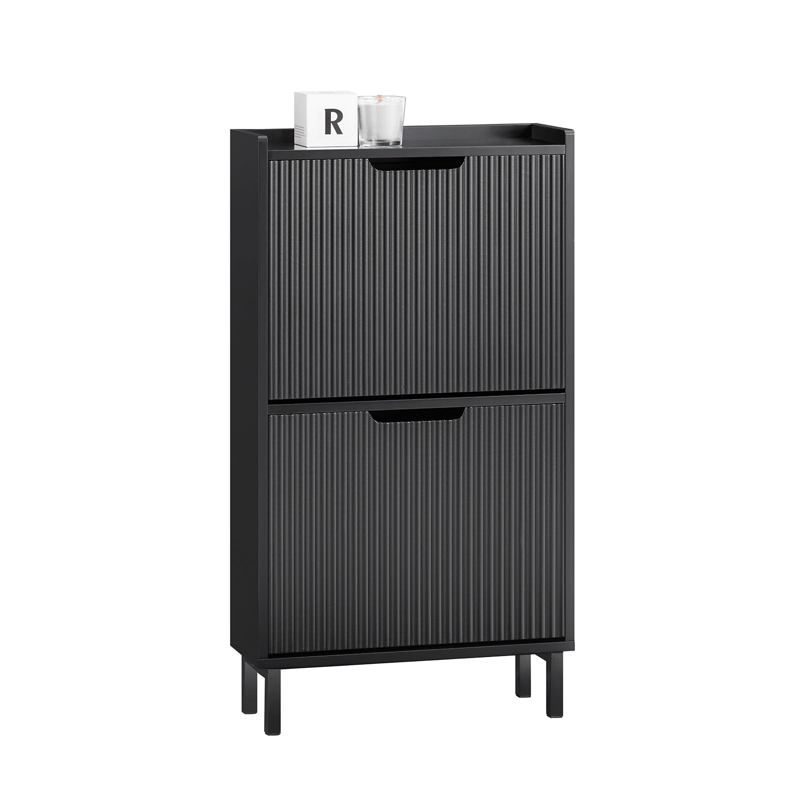 SoBuy FSR177-SCH Armoire à Chaussures 2 Abattantes