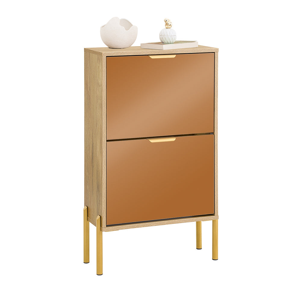 SoBuy FSR181-G Meuble à Chaussures à Chaussures Avec 2 Abattants, Armoire à Chaussures, Commode à Chaussures, Meuble d'Entrée
