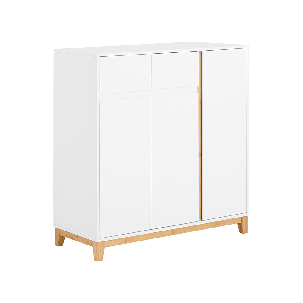 SoBuy FSR190-WN Armoire à Chaussures 3 Portes et 1 Tiroir