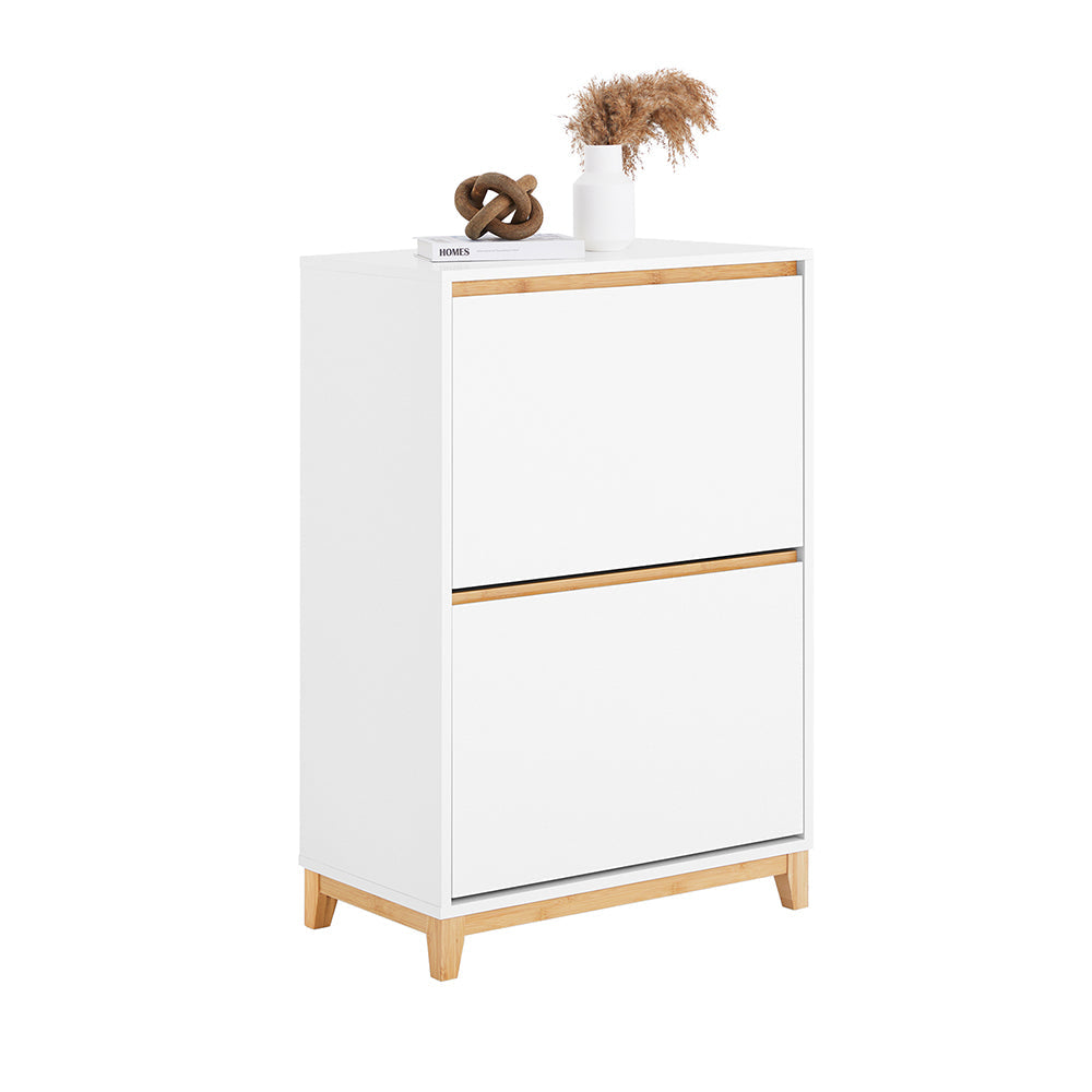 SoBuy FSR193-WN Armoire à Chaussures avec 2 Abattants