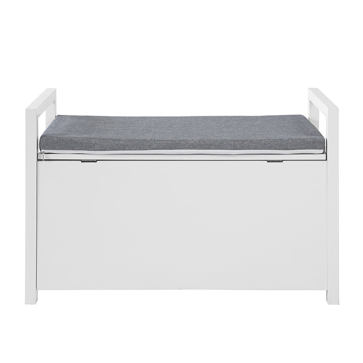 SoBuy FSR76-W Banc de Rangement Meuble Bas Entrée avec Coussin Rembourré