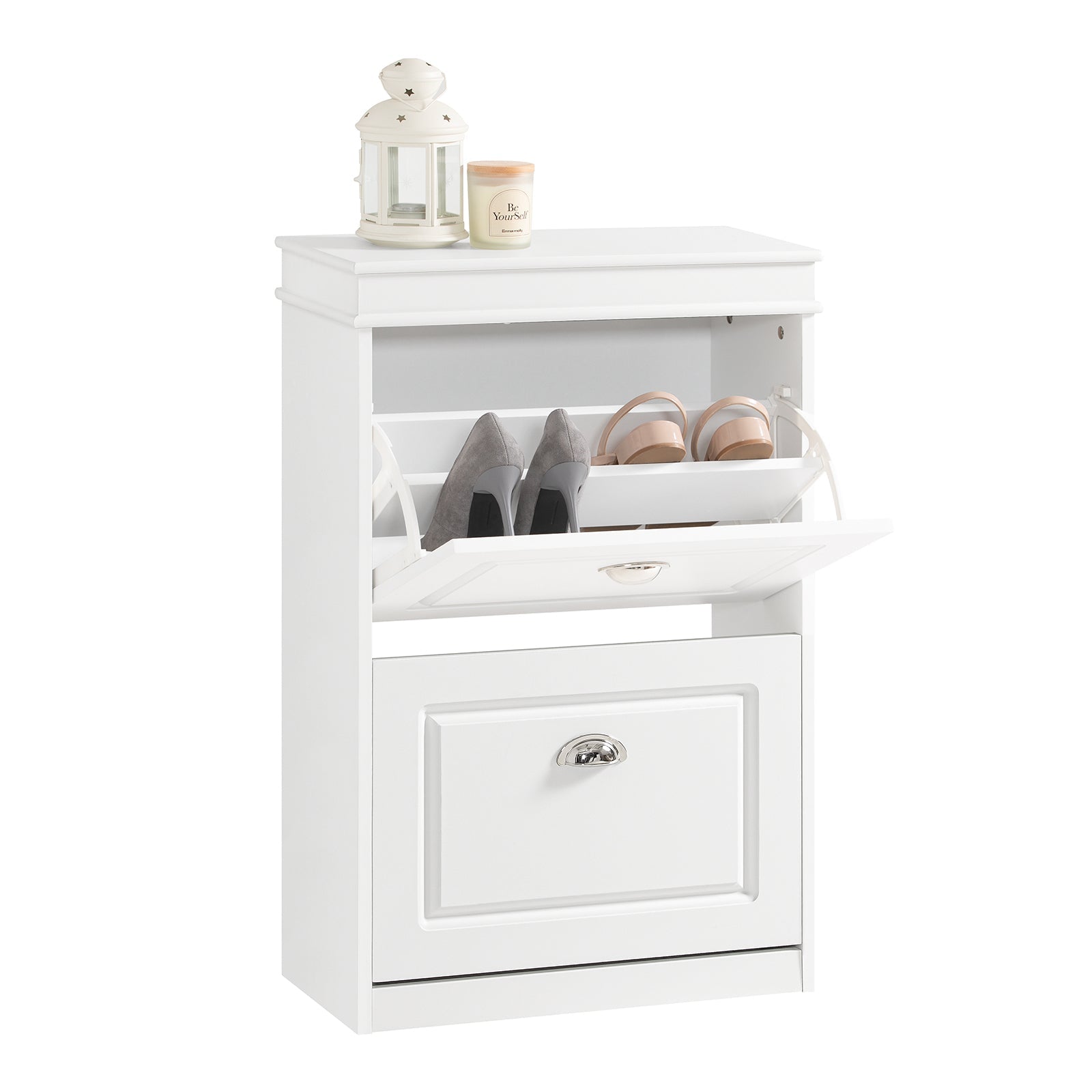 SoBuy FSR78-W La maison parfaite pour les Chaussures Armoires et les Chaussures, 2 abattants, une nouvelle maison, une