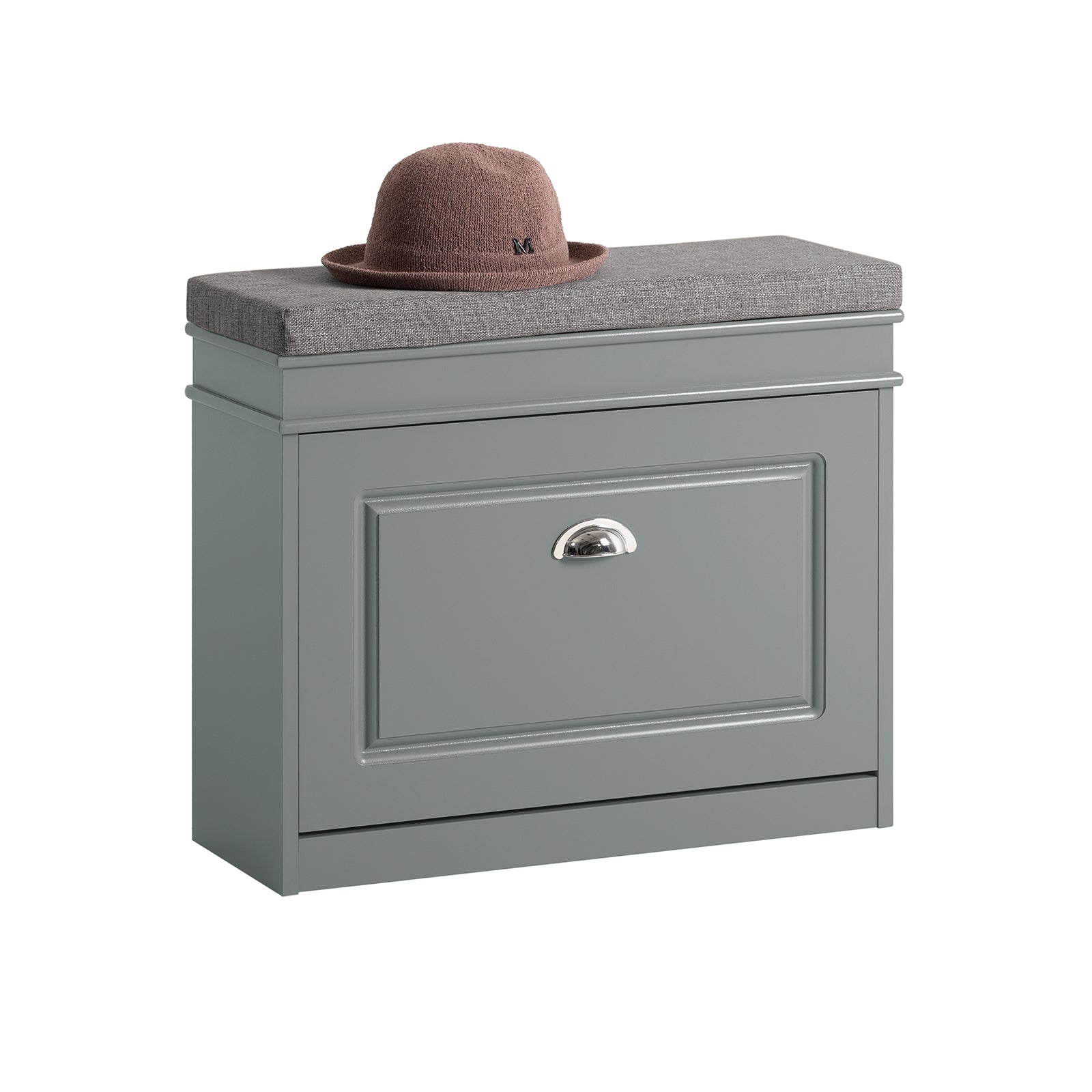SoBuy FSR82-K-HG Banc à Chaussures Meuble à Chaussures avec Assise Coussin Rembourré et Abattant Banc de Rangement
