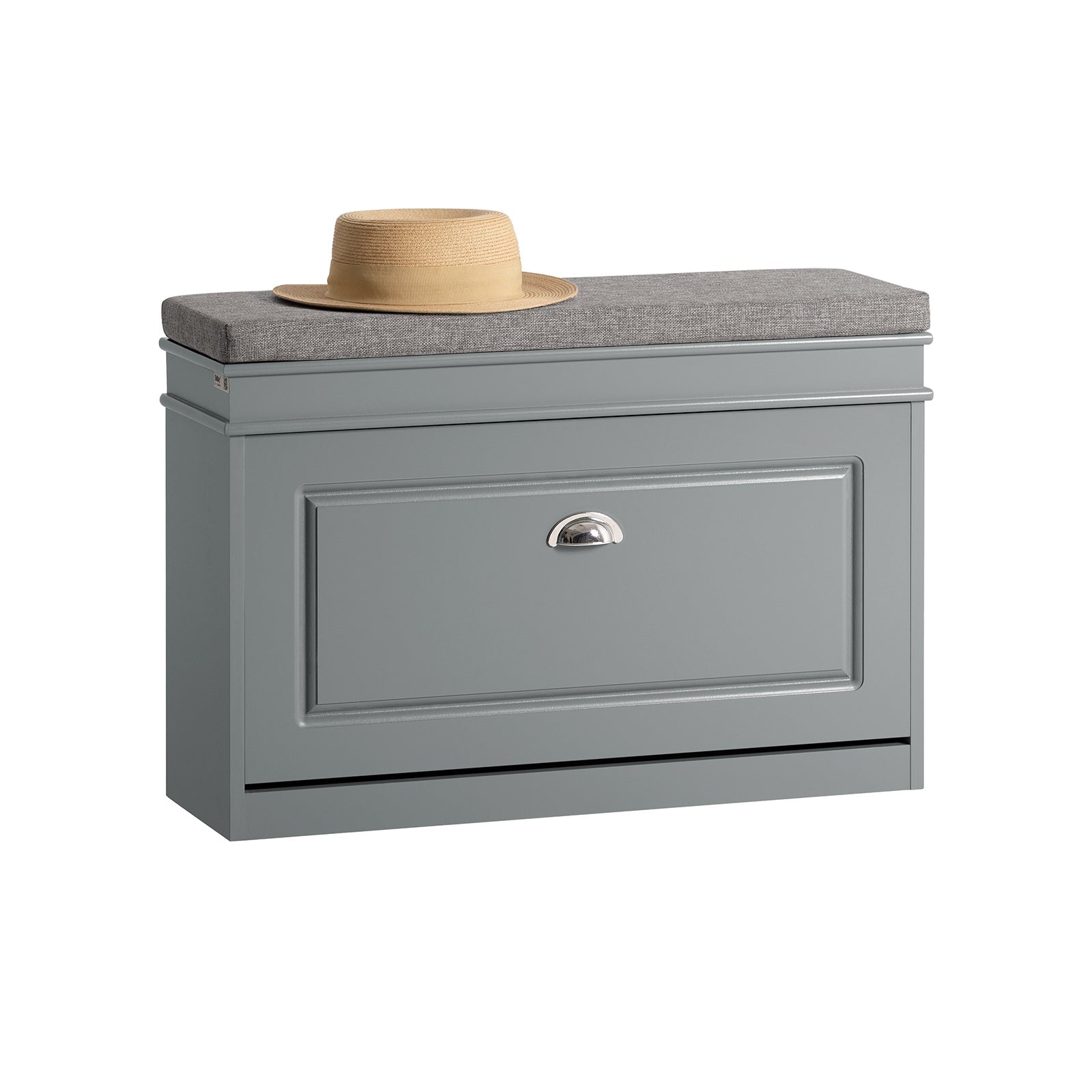 SoBuy FSR82-L-HG Banc à Chaussures Meuble à Chaussures avec Assise Coussin Rembourré et Abattant Banc